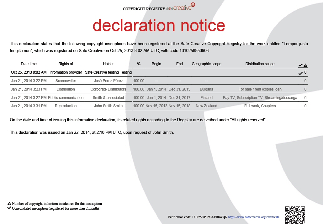 declaration notice